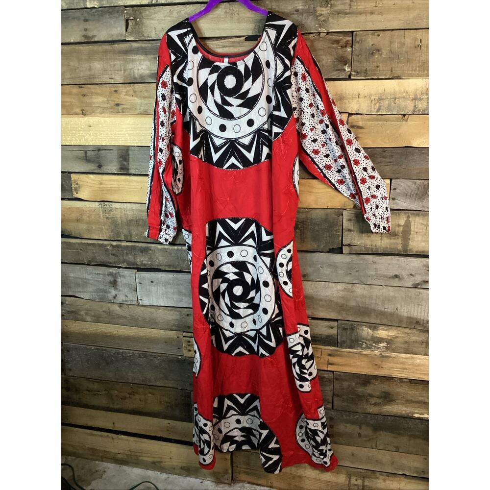 Women’s Black White And Red African Inspired Kaftan